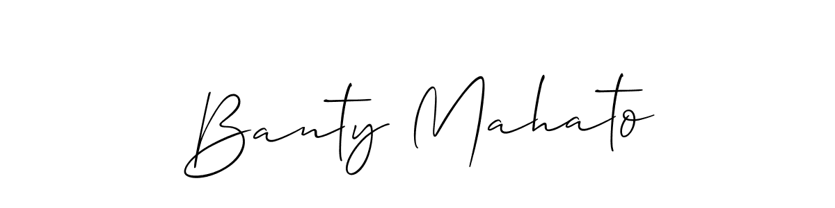 You should practise on your own different ways (Allison_Script) to write your name (Banty Mahato) in signature. don't let someone else do it for you. Banty Mahato signature style 2 images and pictures png