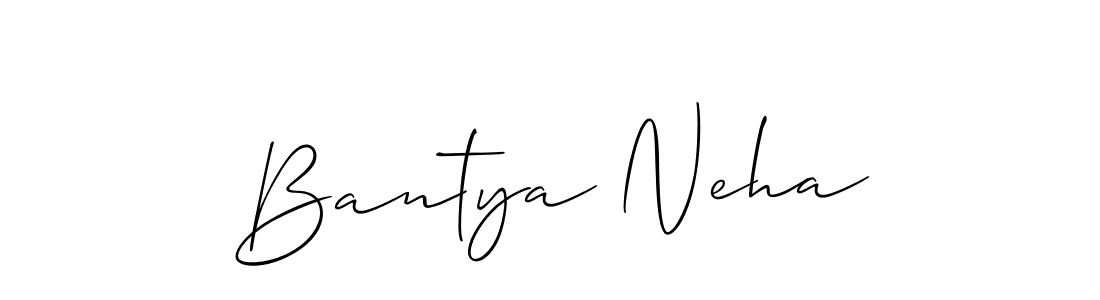How to make Bantya Neha signature? Allison_Script is a professional autograph style. Create handwritten signature for Bantya Neha name. Bantya Neha signature style 2 images and pictures png