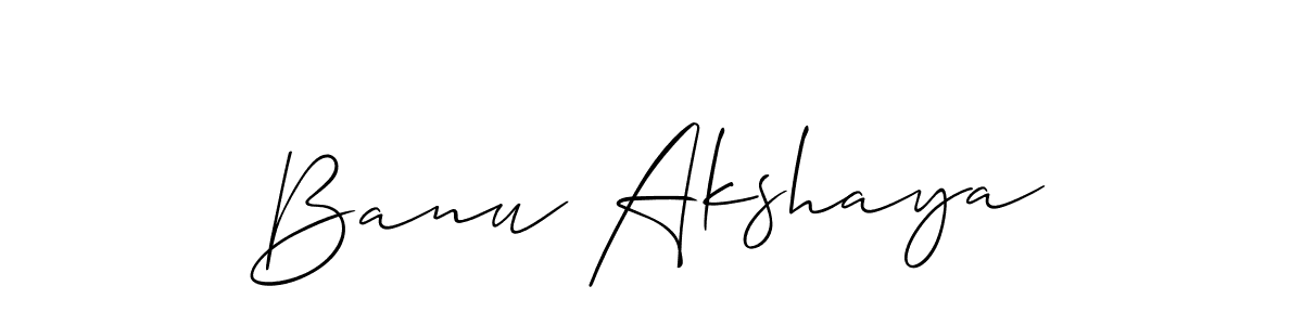 It looks lik you need a new signature style for name Banu Akshaya. Design unique handwritten (Allison_Script) signature with our free signature maker in just a few clicks. Banu Akshaya signature style 2 images and pictures png