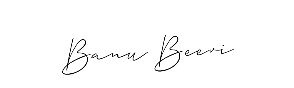 Also we have Banu Beevi name is the best signature style. Create professional handwritten signature collection using Allison_Script autograph style. Banu Beevi signature style 2 images and pictures png