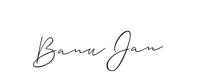 Create a beautiful signature design for name Banu Jan. With this signature (Allison_Script) fonts, you can make a handwritten signature for free. Banu Jan signature style 2 images and pictures png