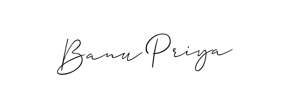 It looks lik you need a new signature style for name Banu Priya. Design unique handwritten (Allison_Script) signature with our free signature maker in just a few clicks. Banu Priya signature style 2 images and pictures png