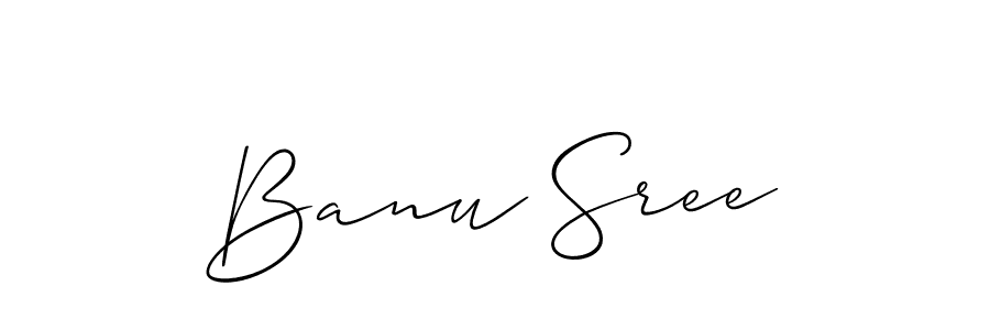 Design your own signature with our free online signature maker. With this signature software, you can create a handwritten (Allison_Script) signature for name Banu Sree. Banu Sree signature style 2 images and pictures png