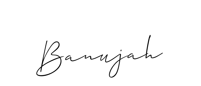 You should practise on your own different ways (Allison_Script) to write your name (Banujah) in signature. don't let someone else do it for you. Banujah signature style 2 images and pictures png