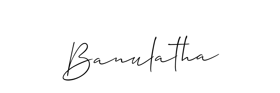 Use a signature maker to create a handwritten signature online. With this signature software, you can design (Allison_Script) your own signature for name Banulatha. Banulatha signature style 2 images and pictures png