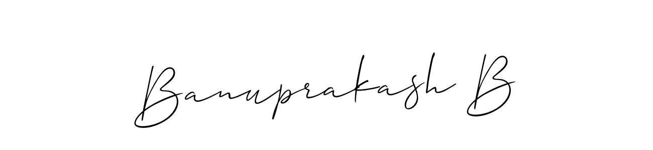 Also You can easily find your signature by using the search form. We will create Banuprakash B name handwritten signature images for you free of cost using Allison_Script sign style. Banuprakash B signature style 2 images and pictures png