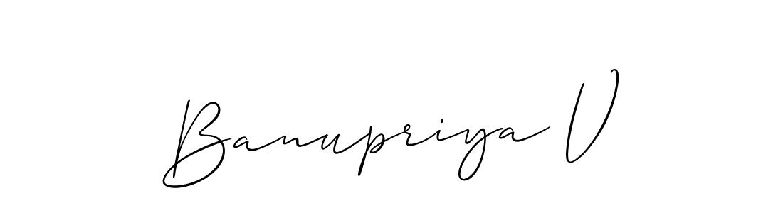 How to Draw Banupriya V signature style? Allison_Script is a latest design signature styles for name Banupriya V. Banupriya V signature style 2 images and pictures png