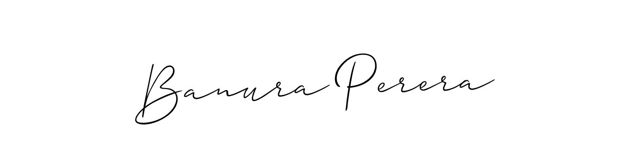 Use a signature maker to create a handwritten signature online. With this signature software, you can design (Allison_Script) your own signature for name Banura Perera. Banura Perera signature style 2 images and pictures png