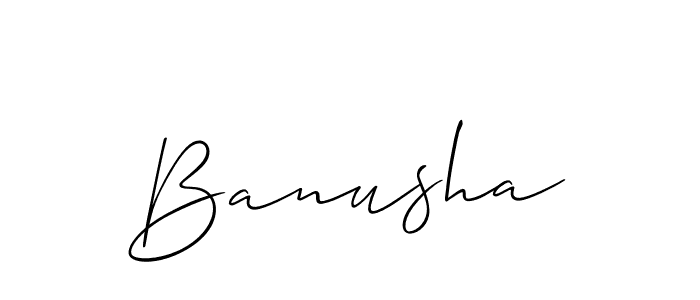 How to make Banusha signature? Allison_Script is a professional autograph style. Create handwritten signature for Banusha name. Banusha signature style 2 images and pictures png