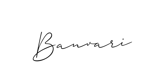 Design your own signature with our free online signature maker. With this signature software, you can create a handwritten (Allison_Script) signature for name Banvari. Banvari signature style 2 images and pictures png