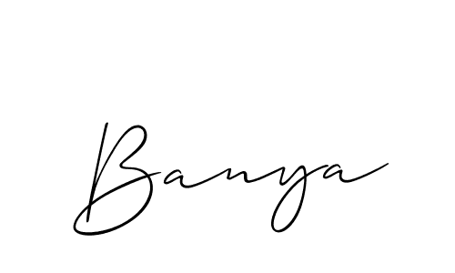 Design your own signature with our free online signature maker. With this signature software, you can create a handwritten (Allison_Script) signature for name Banya. Banya signature style 2 images and pictures png