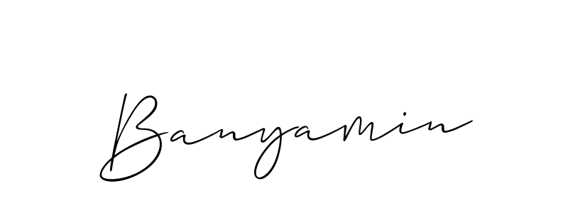 Make a beautiful signature design for name Banyamin. With this signature (Allison_Script) style, you can create a handwritten signature for free. Banyamin signature style 2 images and pictures png