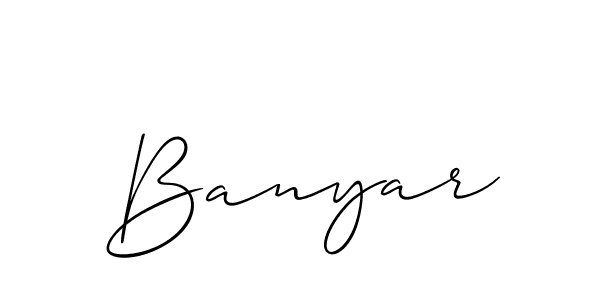 Make a beautiful signature design for name Banyar. With this signature (Allison_Script) style, you can create a handwritten signature for free. Banyar signature style 2 images and pictures png