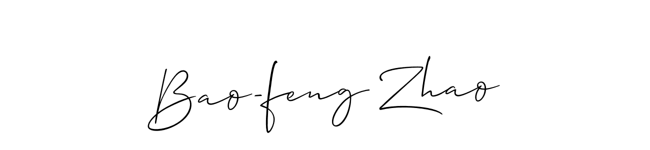 The best way (Allison_Script) to make a short signature is to pick only two or three words in your name. The name Bao-feng Zhao include a total of six letters. For converting this name. Bao-feng Zhao signature style 2 images and pictures png