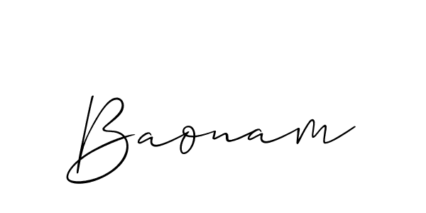 Design your own signature with our free online signature maker. With this signature software, you can create a handwritten (Allison_Script) signature for name Baonam. Baonam signature style 2 images and pictures png