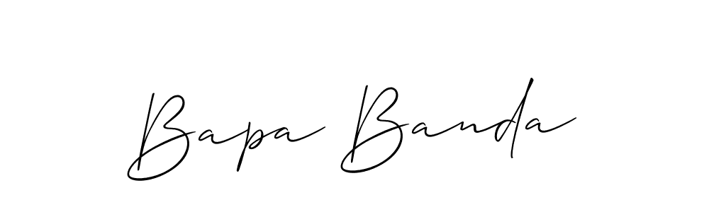 The best way (Allison_Script) to make a short signature is to pick only two or three words in your name. The name Bapa Banda include a total of six letters. For converting this name. Bapa Banda signature style 2 images and pictures png