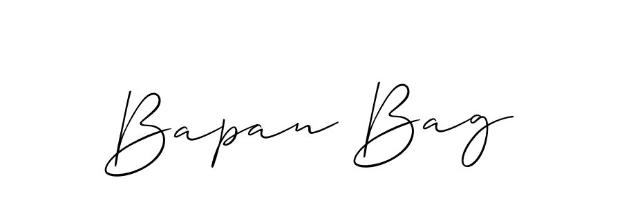 Make a beautiful signature design for name Bapan Bag. With this signature (Allison_Script) style, you can create a handwritten signature for free. Bapan Bag signature style 2 images and pictures png