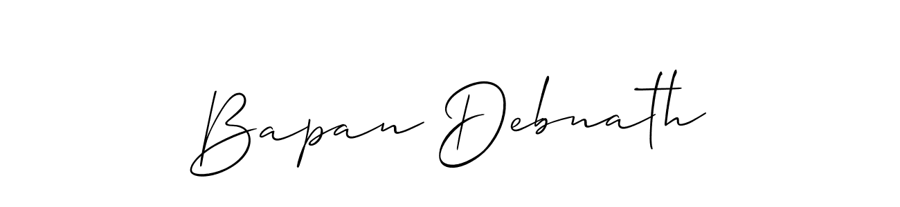 The best way (Allison_Script) to make a short signature is to pick only two or three words in your name. The name Bapan Debnath include a total of six letters. For converting this name. Bapan Debnath signature style 2 images and pictures png