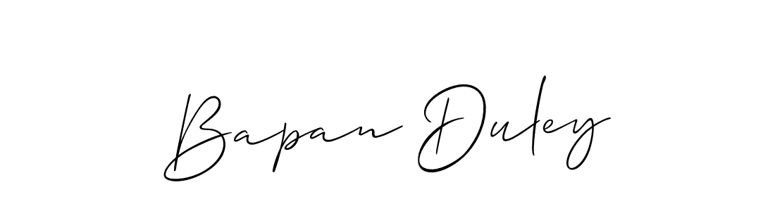 Create a beautiful signature design for name Bapan Duley. With this signature (Allison_Script) fonts, you can make a handwritten signature for free. Bapan Duley signature style 2 images and pictures png