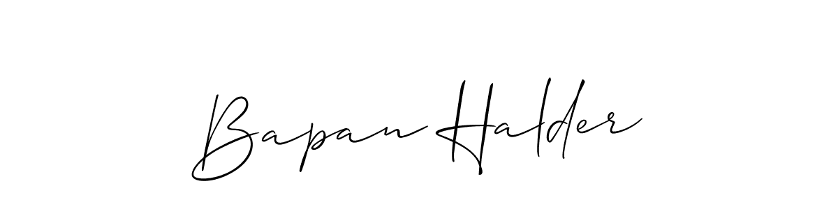 Use a signature maker to create a handwritten signature online. With this signature software, you can design (Allison_Script) your own signature for name Bapan Halder. Bapan Halder signature style 2 images and pictures png
