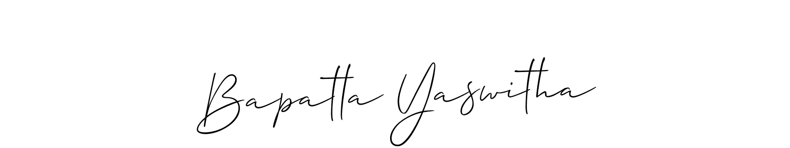 Also we have Bapatla Yaswitha name is the best signature style. Create professional handwritten signature collection using Allison_Script autograph style. Bapatla Yaswitha signature style 2 images and pictures png