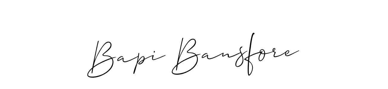 Allison_Script is a professional signature style that is perfect for those who want to add a touch of class to their signature. It is also a great choice for those who want to make their signature more unique. Get Bapi Bansfore name to fancy signature for free. Bapi Bansfore signature style 2 images and pictures png