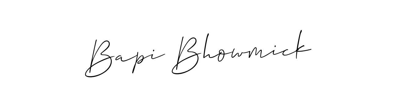 Bapi Bhowmick stylish signature style. Best Handwritten Sign (Allison_Script) for my name. Handwritten Signature Collection Ideas for my name Bapi Bhowmick. Bapi Bhowmick signature style 2 images and pictures png