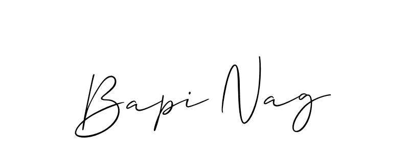 It looks lik you need a new signature style for name Bapi Nag. Design unique handwritten (Allison_Script) signature with our free signature maker in just a few clicks. Bapi Nag signature style 2 images and pictures png