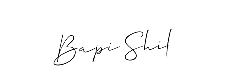 Make a beautiful signature design for name Bapi Shil. With this signature (Allison_Script) style, you can create a handwritten signature for free. Bapi Shil signature style 2 images and pictures png