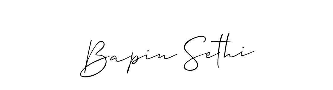 How to make Bapin Sethi name signature. Use Allison_Script style for creating short signs online. This is the latest handwritten sign. Bapin Sethi signature style 2 images and pictures png