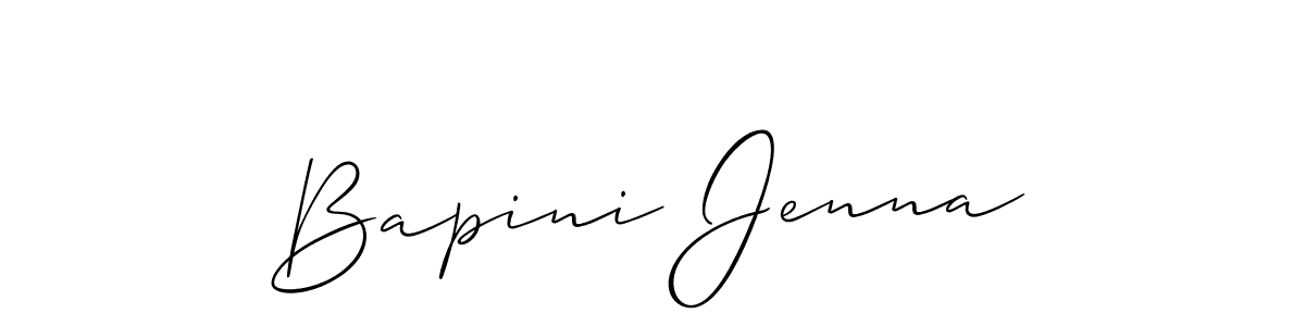 It looks lik you need a new signature style for name Bapini Jenna. Design unique handwritten (Allison_Script) signature with our free signature maker in just a few clicks. Bapini Jenna signature style 2 images and pictures png