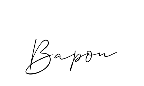 It looks lik you need a new signature style for name Bapon. Design unique handwritten (Allison_Script) signature with our free signature maker in just a few clicks. Bapon signature style 2 images and pictures png