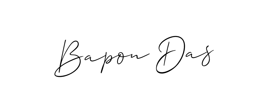 The best way (Allison_Script) to make a short signature is to pick only two or three words in your name. The name Bapon Das include a total of six letters. For converting this name. Bapon Das signature style 2 images and pictures png