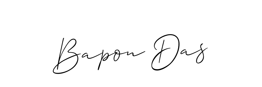 The best way (Allison_Script) to make a short signature is to pick only two or three words in your name. The name Bapon Das include a total of six letters. For converting this name. Bapon Das signature style 2 images and pictures png