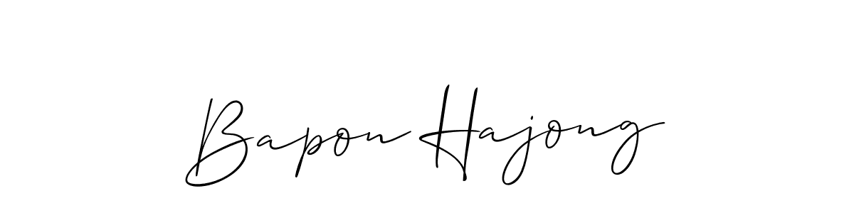 Make a beautiful signature design for name Bapon Hajong. With this signature (Allison_Script) style, you can create a handwritten signature for free. Bapon Hajong signature style 2 images and pictures png