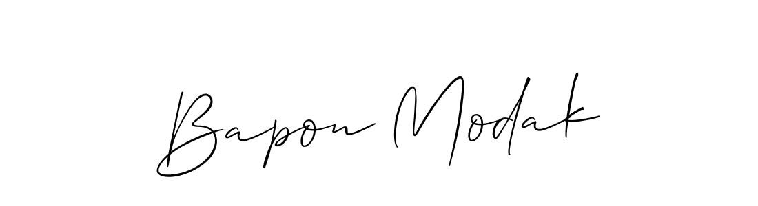 Create a beautiful signature design for name Bapon Modak. With this signature (Allison_Script) fonts, you can make a handwritten signature for free. Bapon Modak signature style 2 images and pictures png