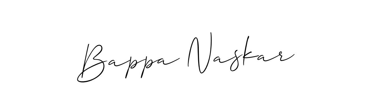 Use a signature maker to create a handwritten signature online. With this signature software, you can design (Allison_Script) your own signature for name Bappa Naskar. Bappa Naskar signature style 2 images and pictures png