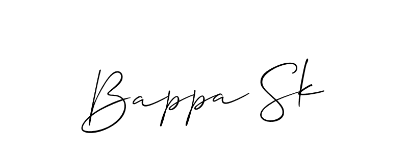 Make a beautiful signature design for name Bappa Sk. With this signature (Allison_Script) style, you can create a handwritten signature for free. Bappa Sk signature style 2 images and pictures png