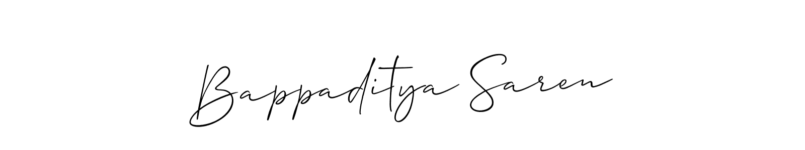 How to Draw Bappaditya Saren signature style? Allison_Script is a latest design signature styles for name Bappaditya Saren. Bappaditya Saren signature style 2 images and pictures png