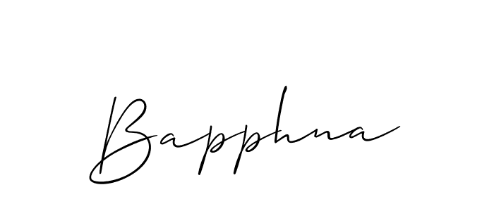 Allison_Script is a professional signature style that is perfect for those who want to add a touch of class to their signature. It is also a great choice for those who want to make their signature more unique. Get Bapphna name to fancy signature for free. Bapphna signature style 2 images and pictures png