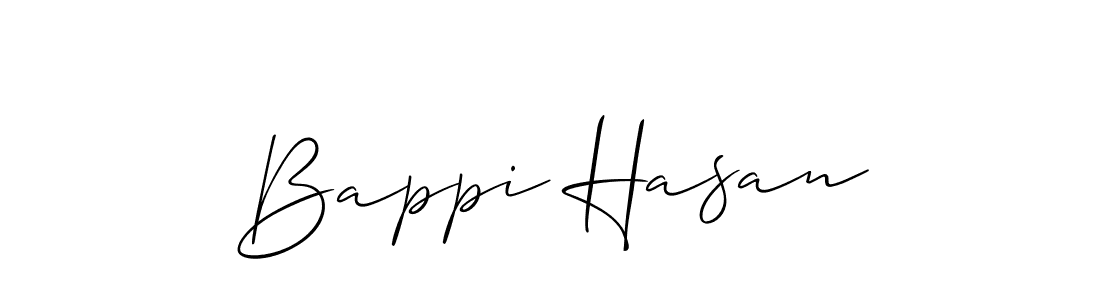 Make a beautiful signature design for name Bappi Hasan. With this signature (Allison_Script) style, you can create a handwritten signature for free. Bappi Hasan signature style 2 images and pictures png