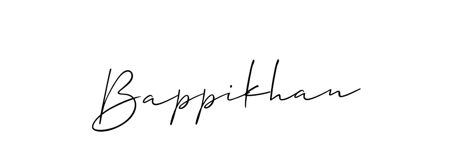 You can use this online signature creator to create a handwritten signature for the name Bappikhan. This is the best online autograph maker. Bappikhan signature style 2 images and pictures png