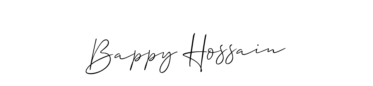 The best way (Allison_Script) to make a short signature is to pick only two or three words in your name. The name Bappy Hossain include a total of six letters. For converting this name. Bappy Hossain signature style 2 images and pictures png