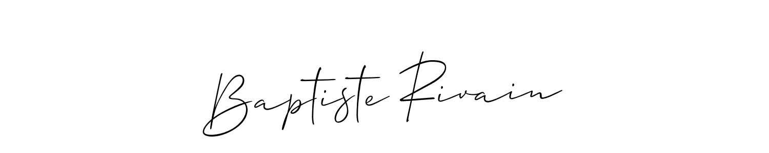 The best way (Allison_Script) to make a short signature is to pick only two or three words in your name. The name Baptiste Rivain include a total of six letters. For converting this name. Baptiste Rivain signature style 2 images and pictures png