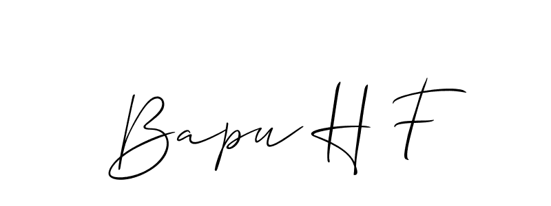 if you are searching for the best signature style for your name Bapu H F. so please give up your signature search. here we have designed multiple signature styles  using Allison_Script. Bapu H F signature style 2 images and pictures png