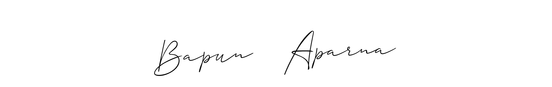 Also we have Bapun ♥️ Aparna name is the best signature style. Create professional handwritten signature collection using Allison_Script autograph style. Bapun ♥️ Aparna signature style 2 images and pictures png