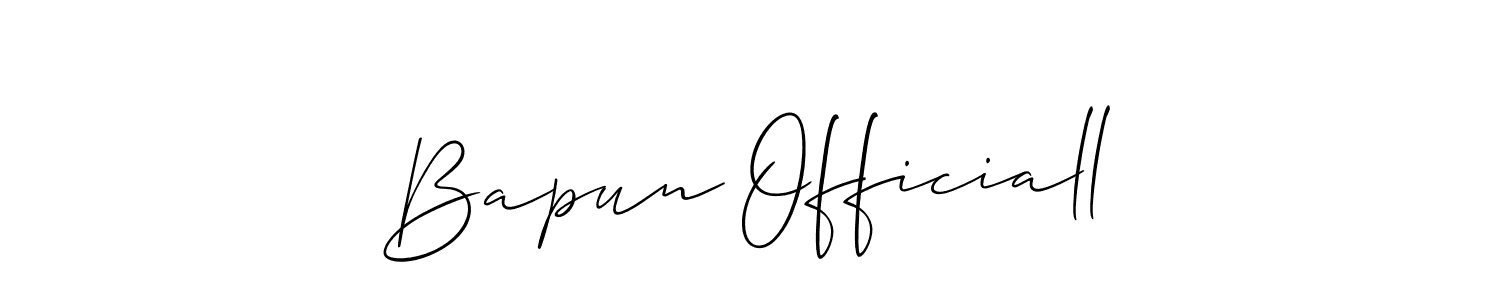 Also You can easily find your signature by using the search form. We will create Bapun Officiall name handwritten signature images for you free of cost using Allison_Script sign style. Bapun Officiall signature style 2 images and pictures png