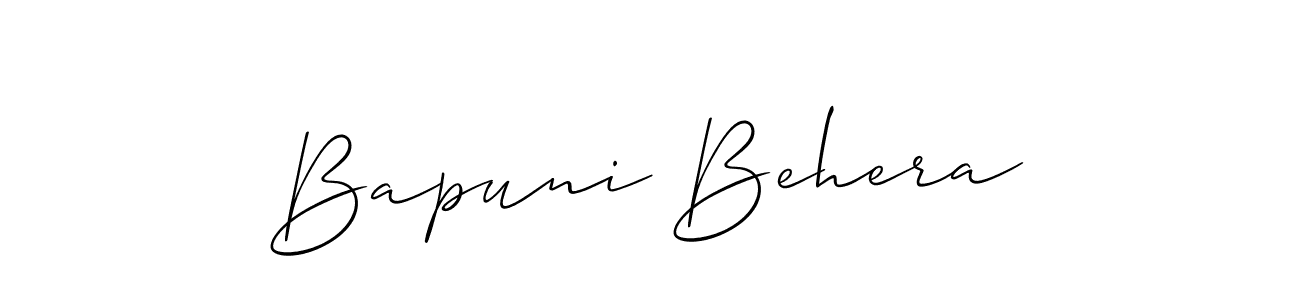 Create a beautiful signature design for name Bapuni Behera. With this signature (Allison_Script) fonts, you can make a handwritten signature for free. Bapuni Behera signature style 2 images and pictures png