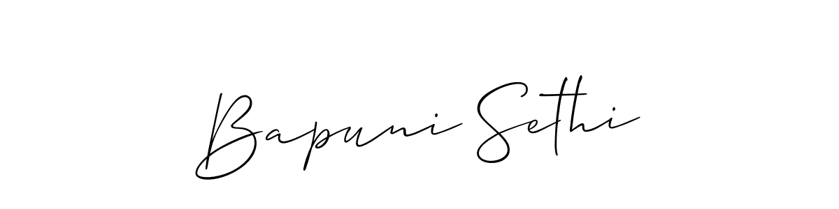 You can use this online signature creator to create a handwritten signature for the name Bapuni Sethi. This is the best online autograph maker. Bapuni Sethi signature style 2 images and pictures png