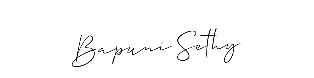 Also You can easily find your signature by using the search form. We will create Bapuni Sethy name handwritten signature images for you free of cost using Allison_Script sign style. Bapuni Sethy signature style 2 images and pictures png